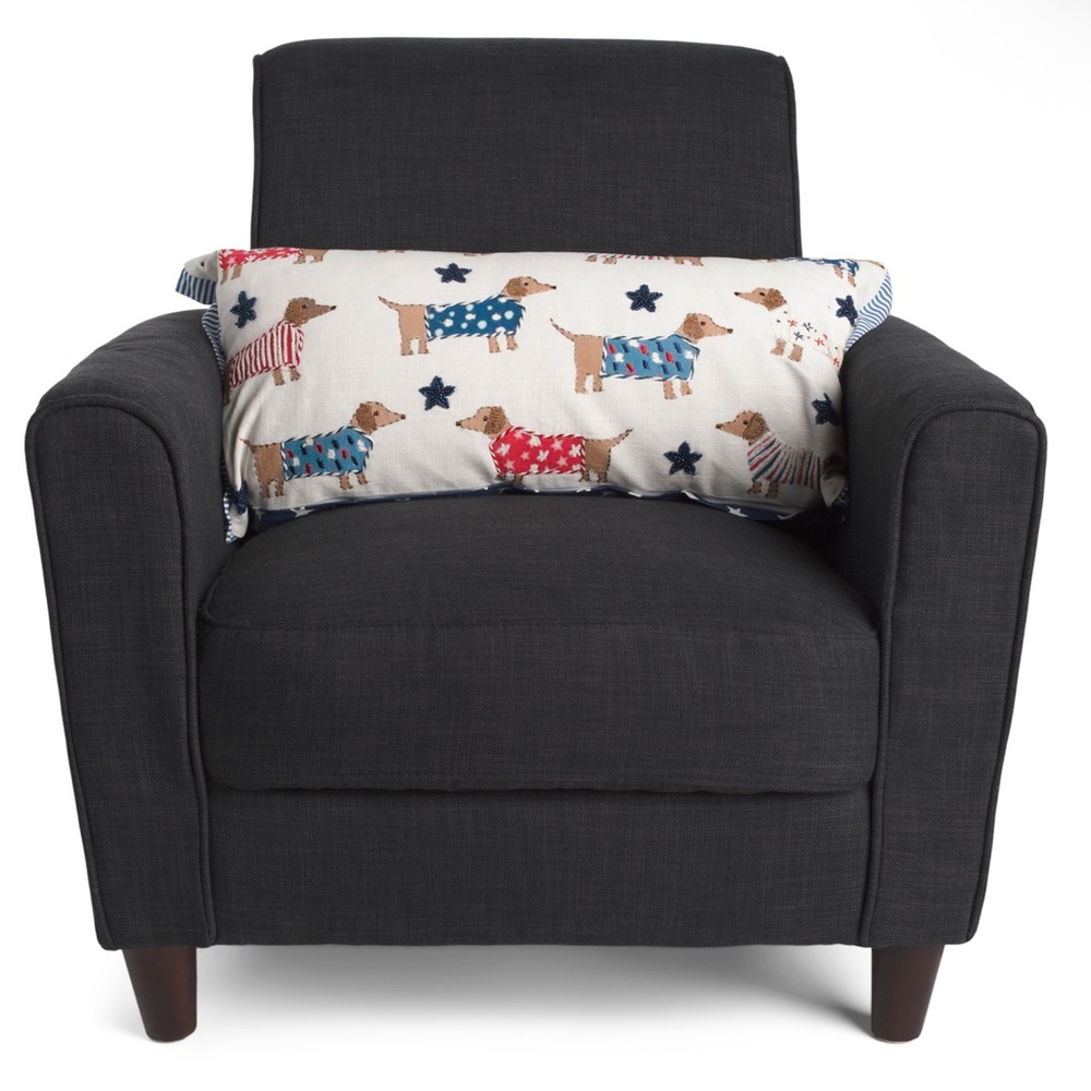 Isaac Mizrahi 14x26 Patriotic Printed Dachshund Pillow With Beads